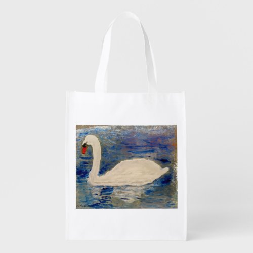 Swan Reflections Reusable Grocery Bag