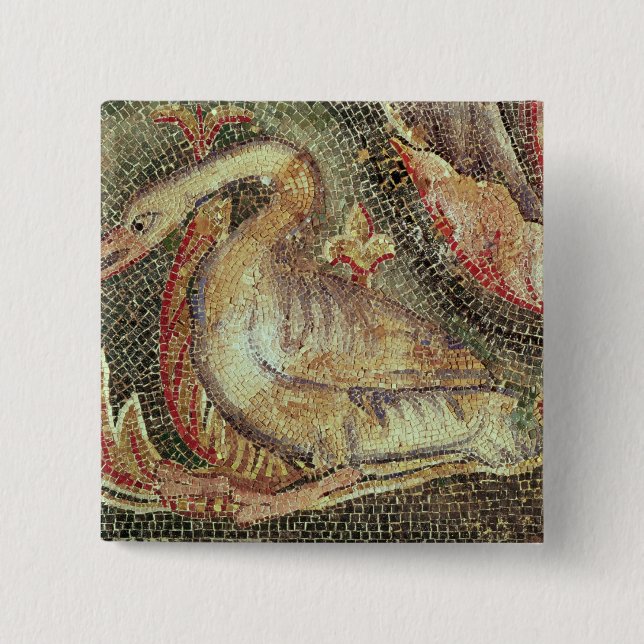 Swan, restored c.1200 pinback button (Front)