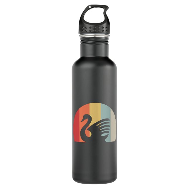 Swan Retro Stainless Steel Water Bottle (Front)