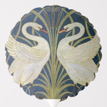 Swan  Rush And Iris By Walter Crane Balloon by colorfulworld at Zazzle