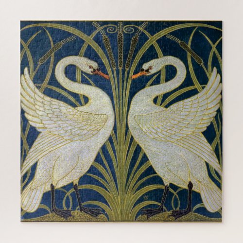 Swan Rush and Iris by Walter Crane Jigsaw Puzzle