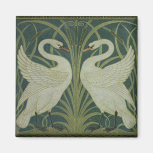 'Swan, Rush and Iris' wallpaper design Magnet
