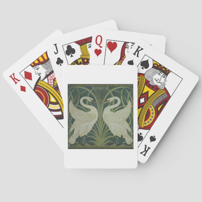 'Swan, Rush and Iris' wallpaper design Poker Cards (Back)