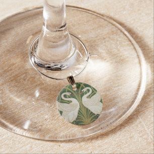 Swan Rush Iris Walter Crane Decorative Wine Charm
