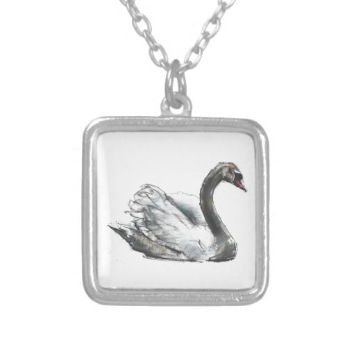 Swan Silver Plated Necklace