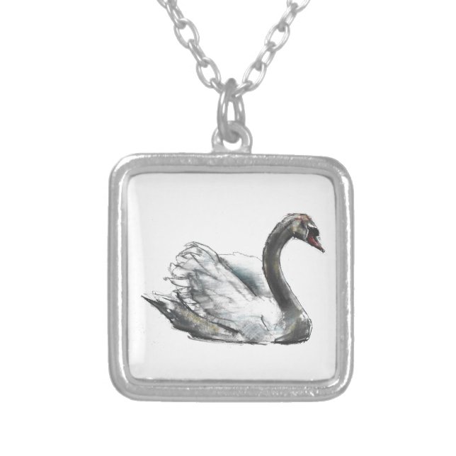Swan Silver Plated Necklace (Front)