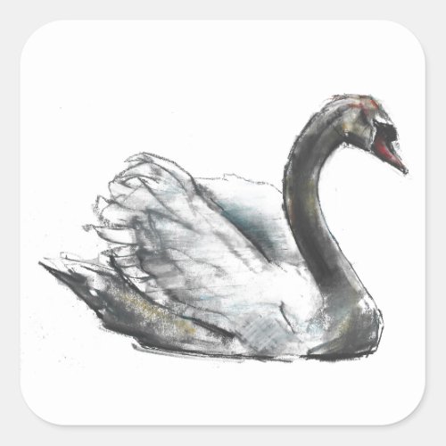 Swan Square Sticker