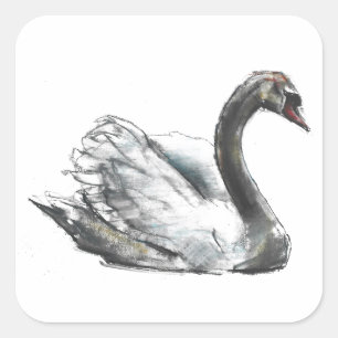 Swan Square Sticker