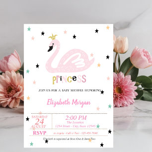 Swan, Stars, Princess Baby Shower Invitation