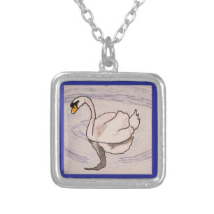 Swan-Strength Wrapped in Beauty Silver Plated Necklace