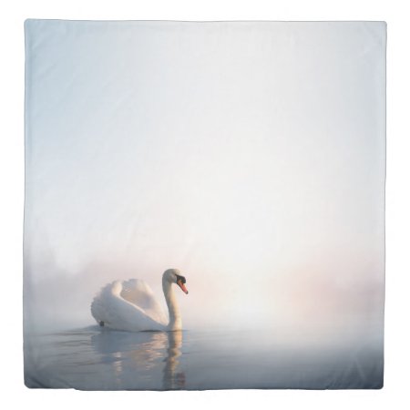 Swan Sunrise (1 Side) Queen Duvet Cover