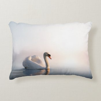 Swan Sunrise Accent Pillow by FantasyPillows at Zazzle
