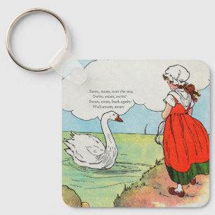 Swan, Swan Over the Sea Mother Goose Nursery Rhyme Keychain
