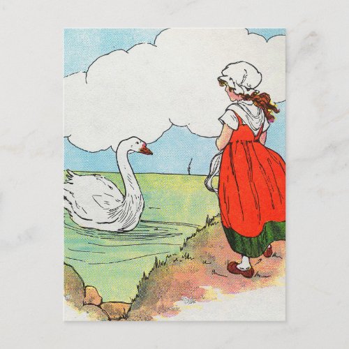 Swan Swan Over the Sea Mother Goose Nursery Rhyme Postcard