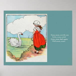 Swan, Swan Over the Sea Mother Goose Nursery Rhyme Poster