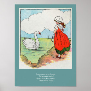 Swan, Swan Over the Sea Mother Goose Nursery Rhyme Poster
