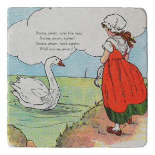 Swan, Swan Over the Sea Mother Goose Nursery Rhyme Trivet