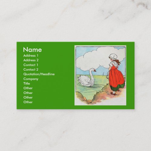 Swan, swan, over the sea.  Swim, swan, swim! Business Cards