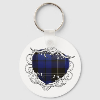 Swan Tartan Heart Keychain