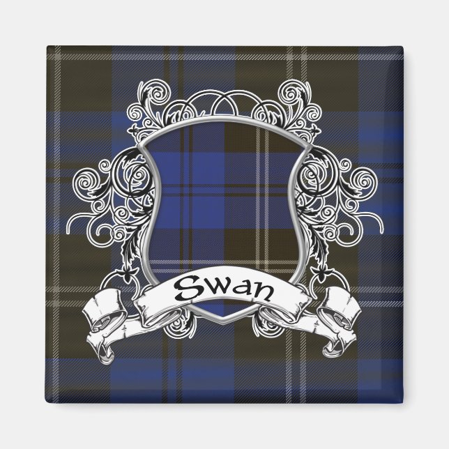 Swan Tartan Shield Magnet (Front)