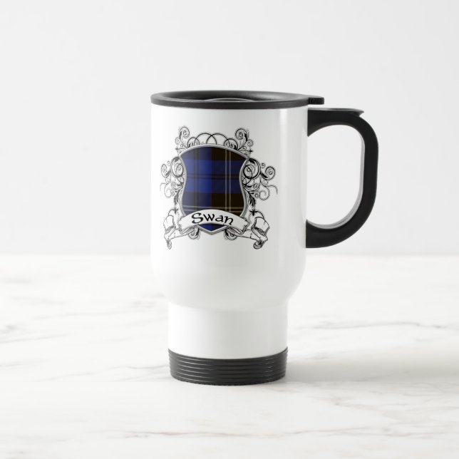 Swan Tartan Shield Travel Mug (Right)