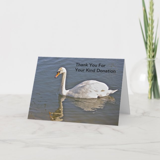 Swan Thank You For Your Kind Donation Card (Front)