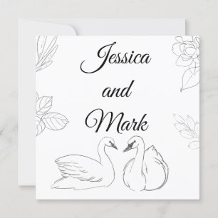 Swan Theme Wedding Enclosure Card