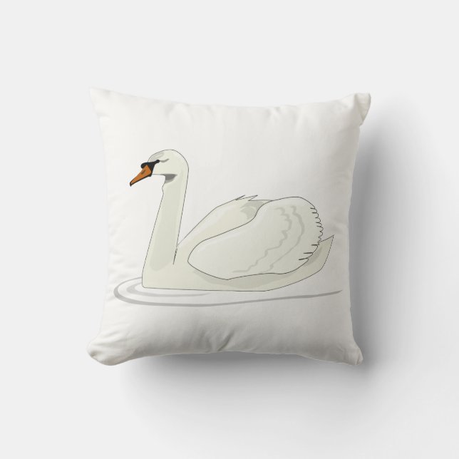 Swan Throw Pillow (Front)