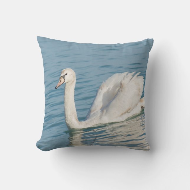 Swan Throw Pillow (Front)