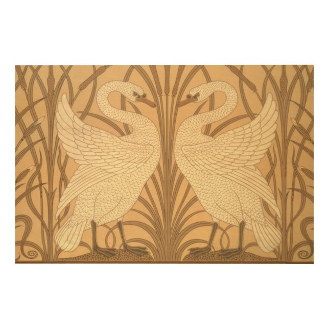 Swan wallpaper design wood wall art (Front)