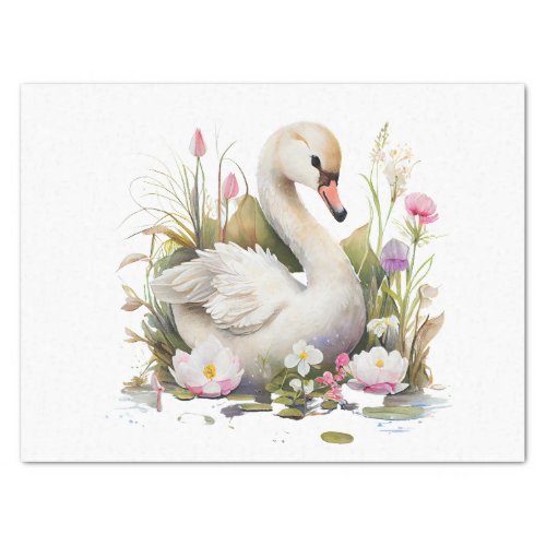 Swan Watercolor Tissue Paper
