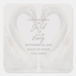 Swan Wedding Custom Text Sticker