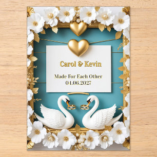 Swan Wedding Frame For Luxury Wedding Decor ✨ Acrylic Invitations