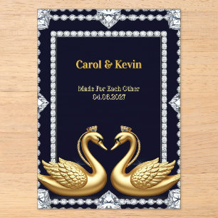 Swan Wedding Frame For Luxury Wedding Decor ✨ Acrylic Invitations