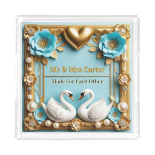 Swan Wedding Frame For Luxury Wedding Decor ✨ Acrylic Tray