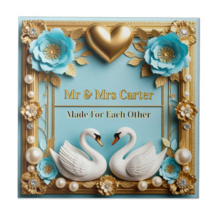 Swan Wedding Frame For Luxury Wedding Decor ✨ Ceramic Tile