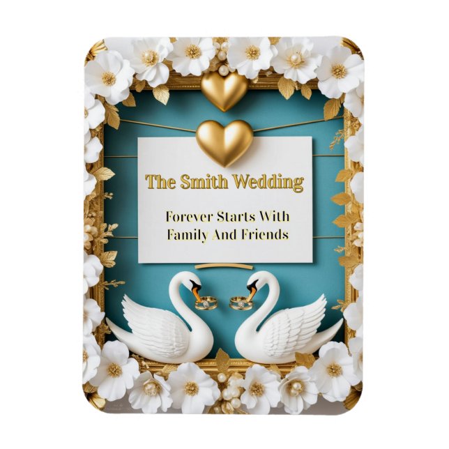 Swan Wedding Frame For Luxury Wedding Decor ✨ Magnet (Vertical)