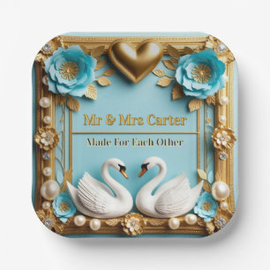 Swan Wedding Frame For Luxury Wedding Decor ✨ Paper Plates