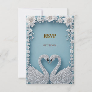 Swan Wedding Frame For Luxury Wedding Decor ✨ RSVP Card