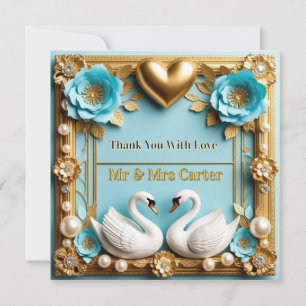 Swan Wedding Frame For Luxury Wedding Decor ✨ Thank You Card