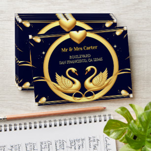 Swan Wedding Frame Navi Blue Wedding Decor ✨ Envelope