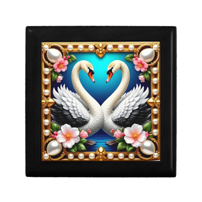 Swan Wedding Gift Box For Romantic Couple Presents (Front)