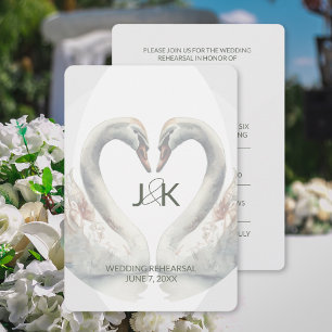 Swan Wedding Rehearsal Dinner Invitation
