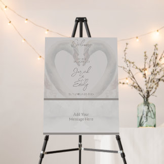 Swan Wedding Welcome Foam Board