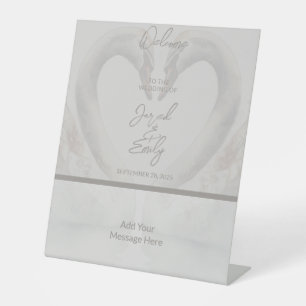 Swan Wedding Welcome Pedestal Sign