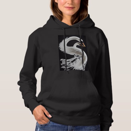 swan with feathers made of 3d paint splash whirlwi hoodie