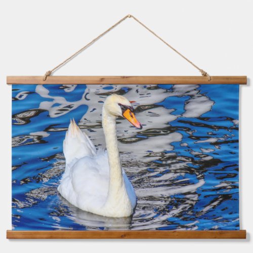 Swan with Reflections Hanging Tapestry