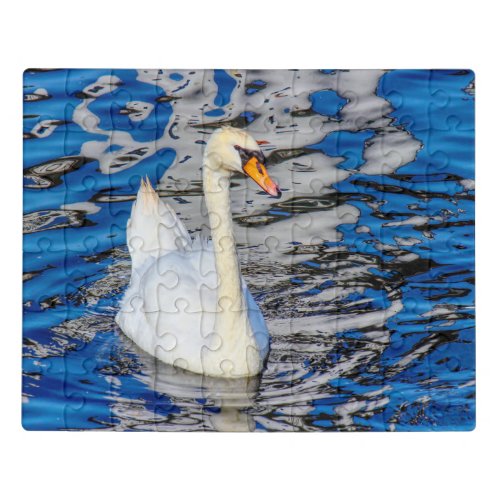 Swan with Reflections Postcard Jigsaw Puzzle