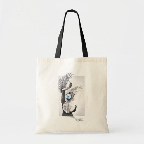 Swan Woman dancer Elegant Ballet Surreal art Tote Bag