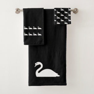 Swane Bath Black and white towel set